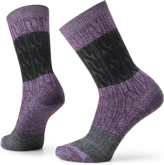 Smartwool Womens Everyday Color Block Cable Crew Socks