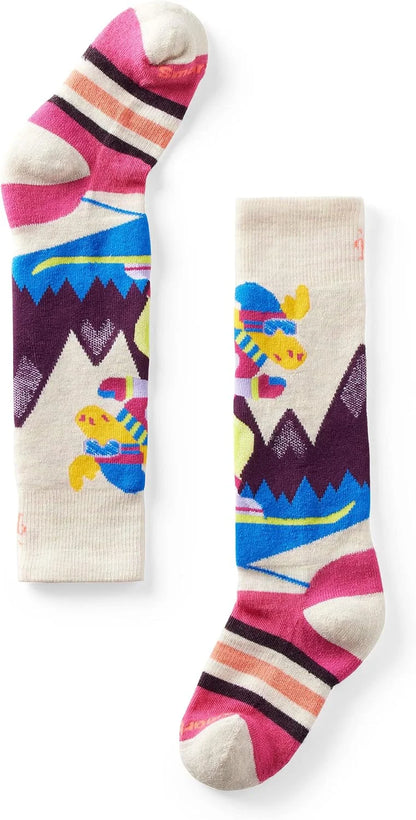 Smartwool Unisex Kids Full Cushion Mountain Moose Pattern Over The Calf Socks (Toddler/Little Kid/Big Kid)