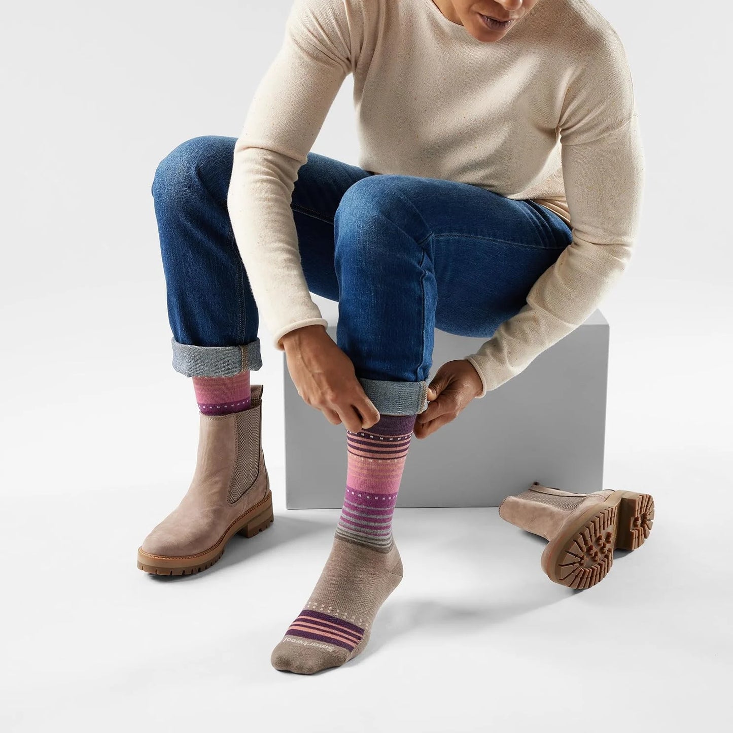 Smartwool Unisex Everyday Stitch Stripe Crew Socks