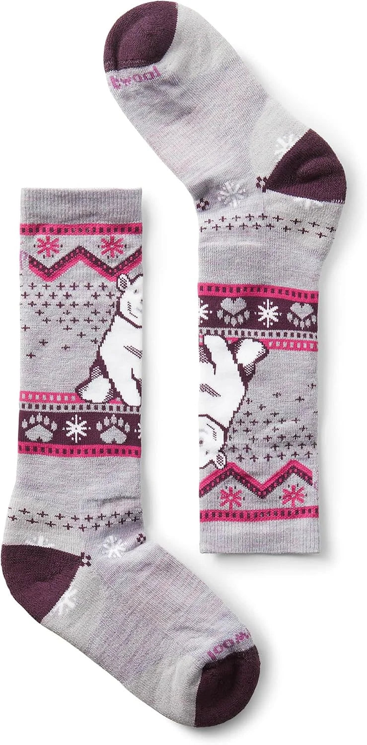 Smartwool Unisex Kids Wintersport Full Cushion Polar Bear Pattern Over-the-calf Socks (Toddler/Little Kid/Big Kid)