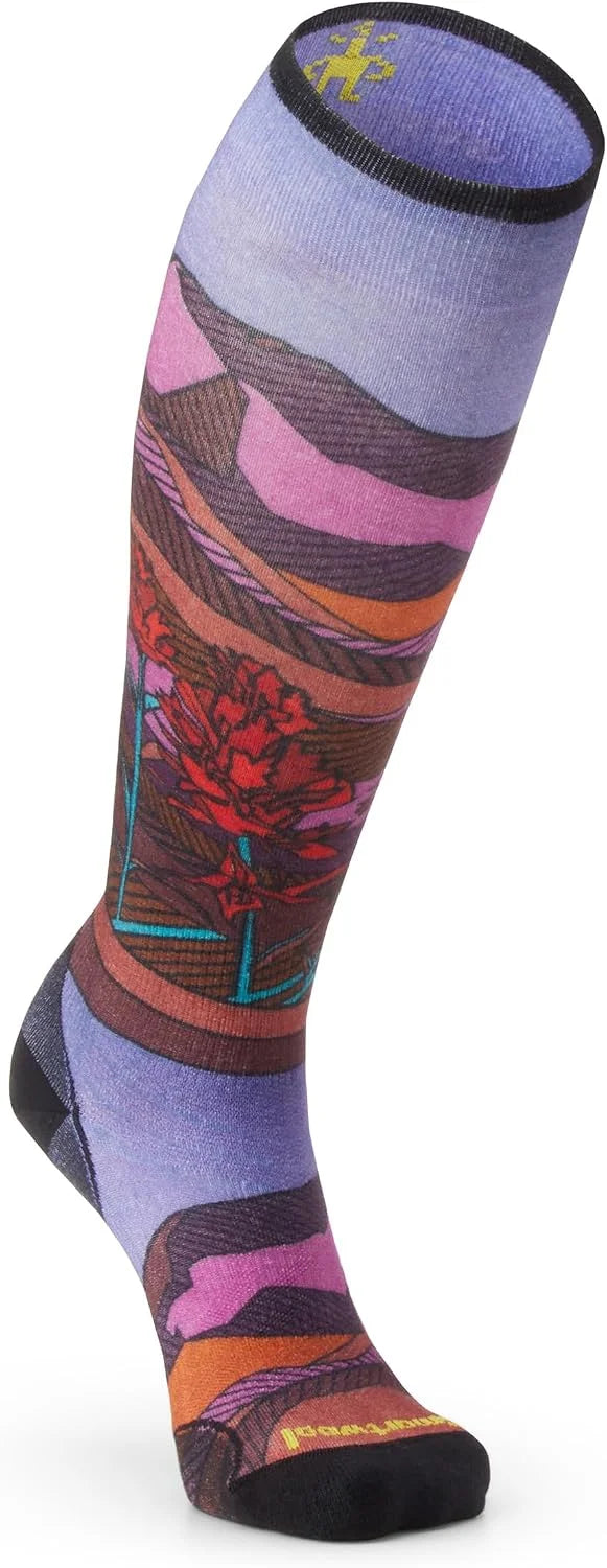Smartwool Women's Ski Zero Cushion Floral Field Print Over The Calf Socks