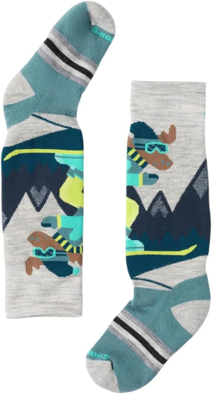 Smartwool Unisex Kids Full Cushion Mountain Moose Pattern Over The Calf Socks (Toddler/Little Kid/Big Kid)