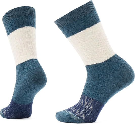 Smartwool Womens Everyday Color Block Cable Crew Socks
