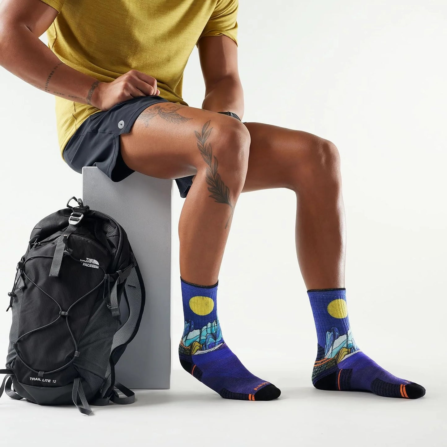 Smartwool Men's Hike Targeted Cushion Mountain Myth Print Crew Socks